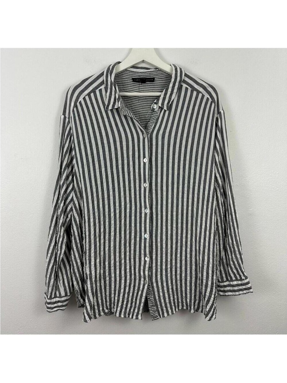 Jane Delancey Women's Long Sleeve Striped Button Up Blouse Size 2X